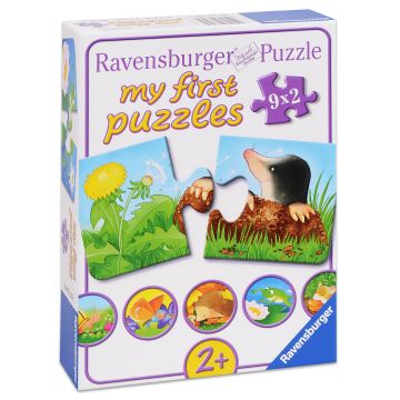Puzzle Ravensburger din 9 x 2 piese - Animale in gradina