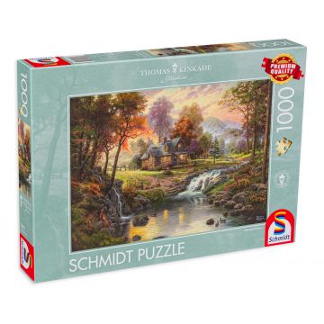 Puzzle Schmidt din 1000 de piese - Linistea muntelui, Thomas Kincaid