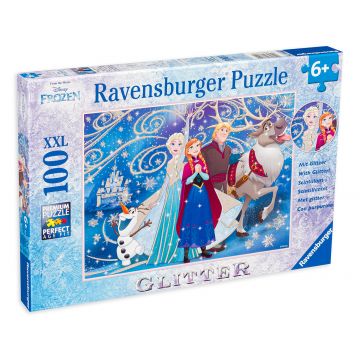 Puzzle strălucitor Ravensburger din 100 XXL de piese - Regatul de gheata