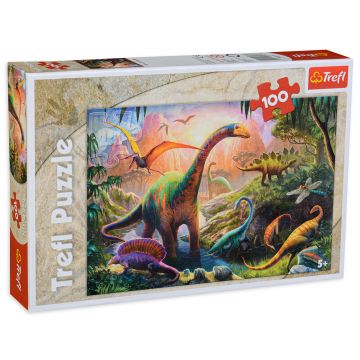 Puzzle Trefl din 100 de piese - Pamantul dinozaurilor
