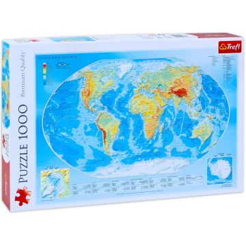 Puzzle Trefl din 1000 de piese - Harta fizica a lumii