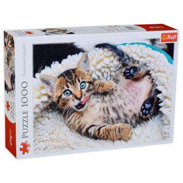 Puzzle Trefl din 1000 de piese - Pisica fericita