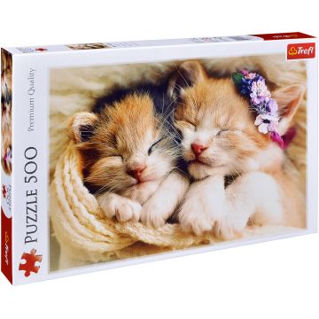 Puzzle Trefl din 500 de piese -  Pisicuti adormiti