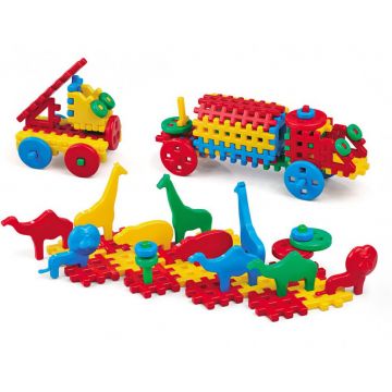 Set blocuri de constructie pentru copii, de 150 piese