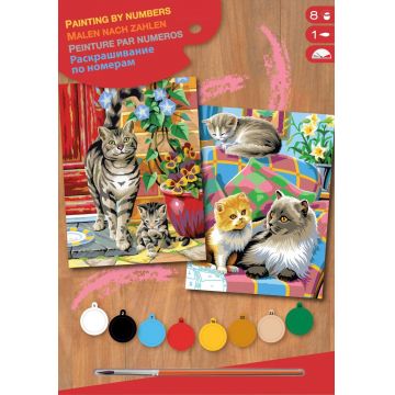 Set creativ de desen KSG Crafts - Doua imagini, Pisici