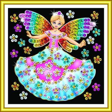 Set creativ KSG Crafts Sequin Art - Arta cu paiete pentru 60 de minute, Zana