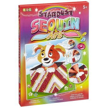 Set creativ KSG Crafts Sequin Art Stardust - Arta cu paiete si brocart, Catel