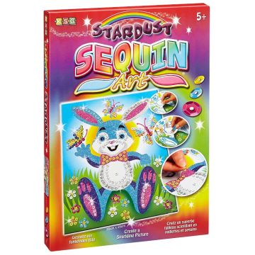Set creativ KSG Crafts Sequin Art Stardust - Arta cu paiete si brocart, Iepure