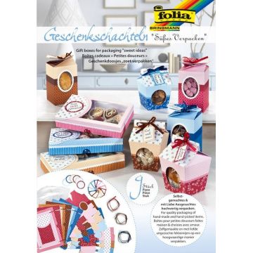 Set creativ pentru fabricarea de cutii pentru cadou si de depozitare Folia - 40 piese