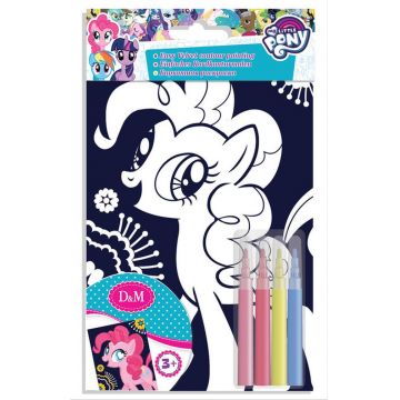 Set creativ Revontuli Toys Oy - Coloreaza singur,  My little pony, cu contur de catifea