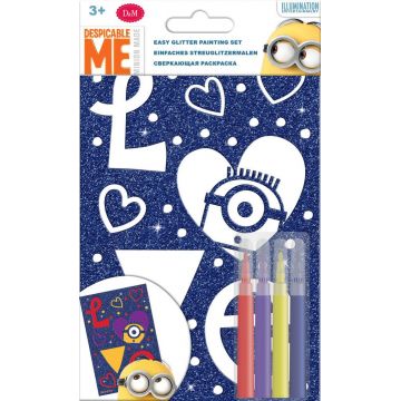 Set creativ Revontuli Toys Oy - Coloreaza singur o imagine stralucitoare, Minions