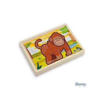Set de 4 puzzle din lemn Andreu toys -Jungla