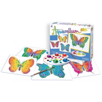 Set de colorat cu acuarele Sentosphere Aquarellum Junior - Fluturi