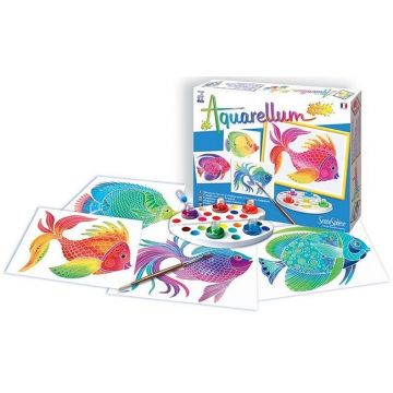 Set de colorat cu acuarele Sentosphere Aquarellum Junior - Pesti