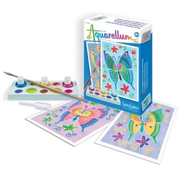 Set de colorat cu acuarele Sentosphere Aquarellum Mini - Fluturi