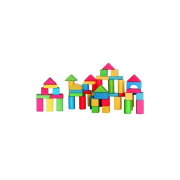 Set de constructie in galeata Woody - Cu capac pentru sortare, 100 piese
