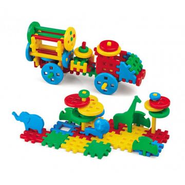 Set de construit cu blocuri waffle mix de 100 de piese
