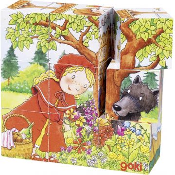 Cubulete din lemn Goki - Povesti, 9 piese