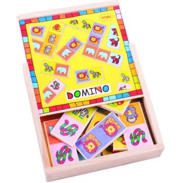 Domino din lemn pentru copii Bigjigs - Animalele in savana