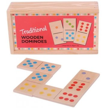 Domino din lemn pentru copii Bigjigs - Clasic