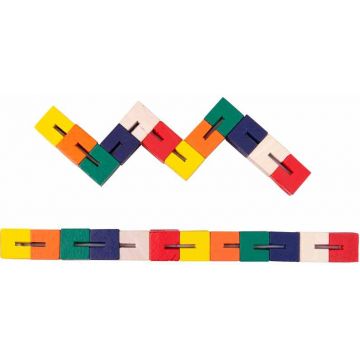 Jucarie din lemn Bigjigs - Sarpe din blocuri colorate