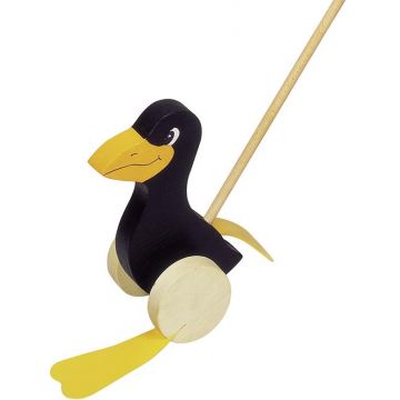 Jucarie din lemn de impins Goki - Corb
