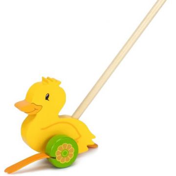 Jucarie din lemn de impins Lelin - Ratusca
