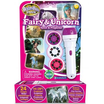 Jucarie educativa Brainstorm - Lanterna cu proiector, Zane si unicorni
