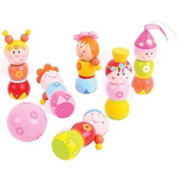 Mini bowling din lemn, pentru copii Bigjigs - Zane