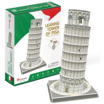 Puzzle 3D Cubic Fun cu 27 de piese - Turnul inclinat din Pisa