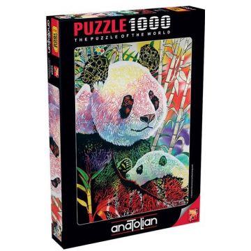 Puzzle Anatolian din 1000 de piese - Panda colorat