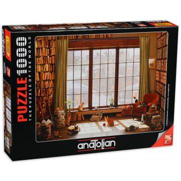 Puzzle Anatolian din 1000 de piese - Pisici la fereastra, David MacLean