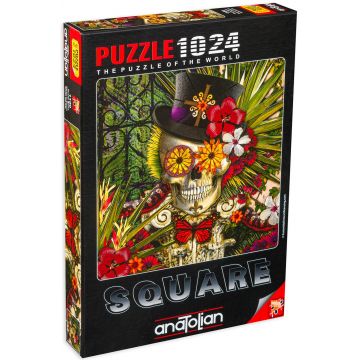 Puzzle Anatolian din 1024 de piese - Craniu cu flori