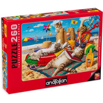Puzzle Anatolian din 260 de piese - Pisici pe plaja, Steve Reed