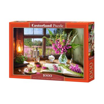 Puzzle Castorland din 1000 de piese - Natura statica cu Snapdragon violet