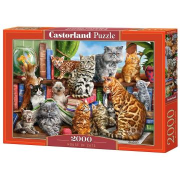 Puzzle Castorland din 2000 de piese - Casa pisicilor, Marcelo Corti
