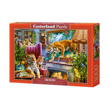 Puzzle Castorland din 3000 de piese - Tigrii prind viata