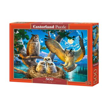 Puzzle Castorland din 500 de piese - Familia bufnite