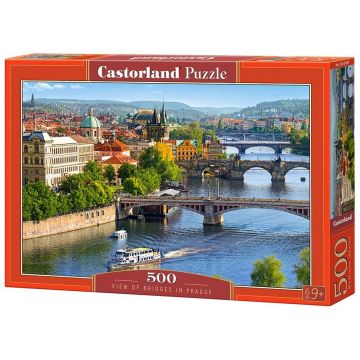 Puzzle Castorland din 500 de piese - Peisaj cu podurile din Praga
