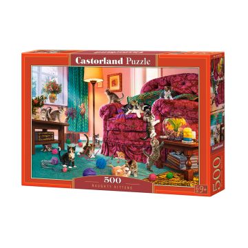 Puzzle Castorland din 500 de piese - Pisici obraznici