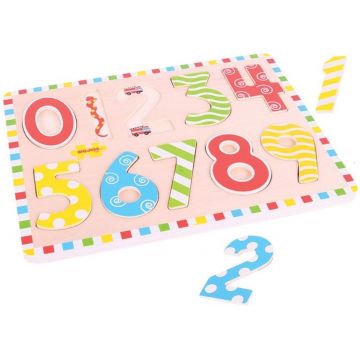 Puzzle din lemn Bigjigs - Cifrele de la 0 la 9