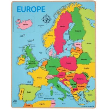 Puzzle din lemn Bigjigs - Harta Europei