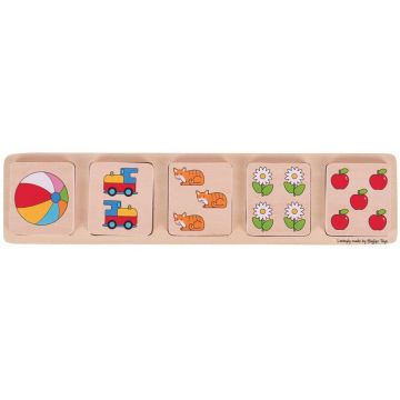 Puzzle din lemn Bigjigs - Ridicati si conectati numerele