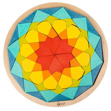 Puzzle din lemn Classic World - Rotund si colorat
