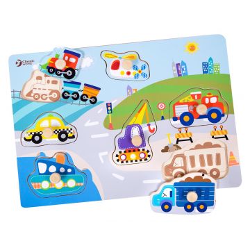 Puzzle din lemn Classic World - Trafic