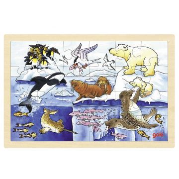 Puzzle din lemn goki - Animale arctice