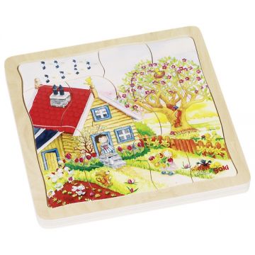 Puzzle din lemn Goki - Anotimpuri