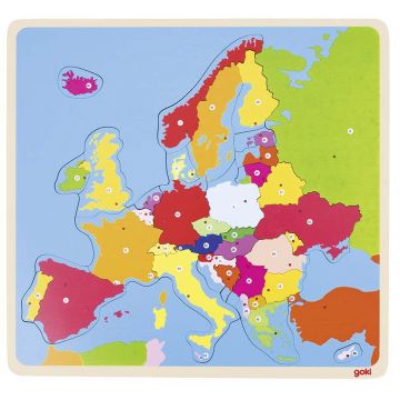Puzzle din lemn Goki - Europa