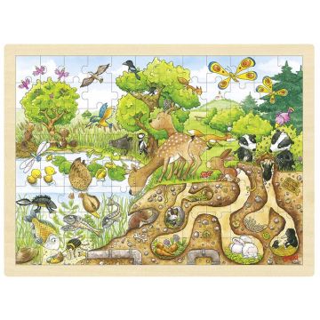 Puzzle din lemn Goki - Exploreaza natura