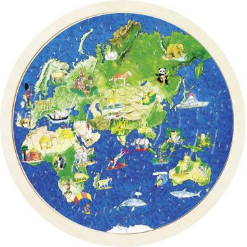 Puzzle din lemn Goki - Glob